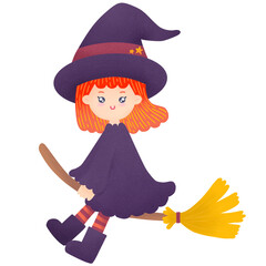 witch with broom