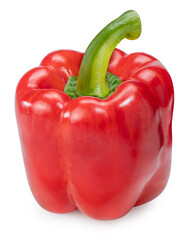 Red Sweet Bell pepper isolated on white background. Sweet pepper isolated on a white background With clipping path.