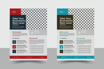 Corporate creative colorful business flyer template design set, modern business flyer template, abstract business flyer and creative design, editable vector template design, Multipurpose Flyer Layout 