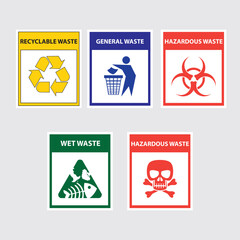 Symbols for each type of waste separation.