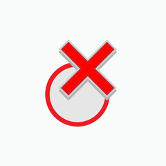 Cross Mark Icon. Reject Symbol - Vector.