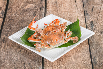 Yummy boiled crab in the plate