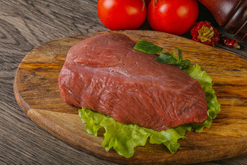 Raw beef piece for cooking