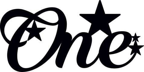 One star birthday decoration laser cut