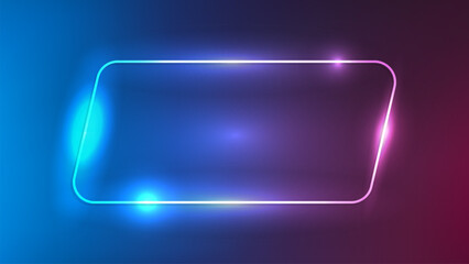 Neon rounded parallelogram frame