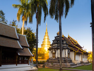 Chiang Mai, Thailand. JAN 10, 2023 : Wat Phra Singh or Was Phra sing, most important temple in the centre of Chiang Mai old town - 625855042