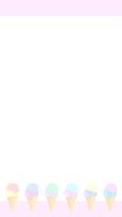16:9 ダブルアイスクリームなフレーム♪PNG