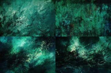 Dark green and scary grunge wall concreate texture background. AI Generative.