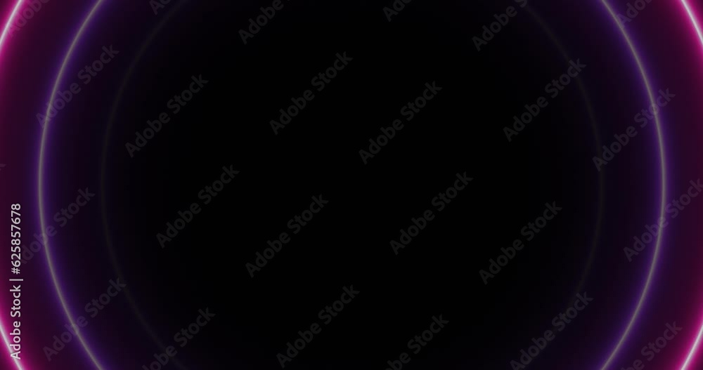 Aufkleber animation of colored neon led circles abstract futuristic hi-tech motion background,wave light effec