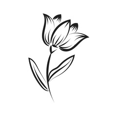 Hand Drawn spring flower design. Cute floral decoration icon vector illustration design