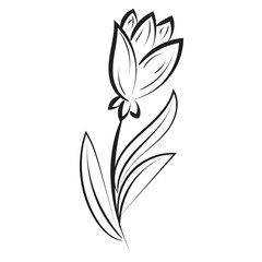 Hand Drawn spring flower design. Cute floral decoration icon vector illustration design