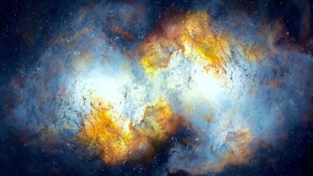 Cosmic space and stars, color cosmic abstract background. Loop Animation.