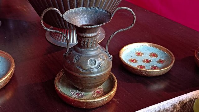 Old Roman Vase in the Table
