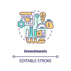 Editable investments concept, isolated vector, thin line icon representing carbon border adjustment.