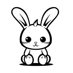 cute bunny doodle illustration