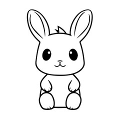 cute bunny doodle illustration