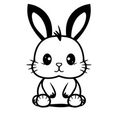 cute bunny doodle illustration