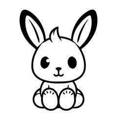 cute bunny doodle illustration