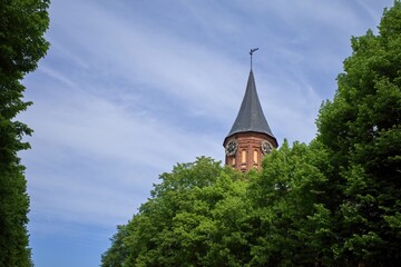 Cathedral in Kaliningrad. Kant`s Island architecture in Kaliningrad, Russia