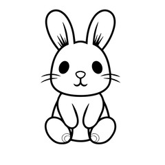cute bunny doodle illustration