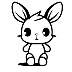 cute bunny doodle illustration