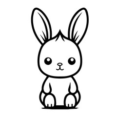 cute bunny doodle illustration