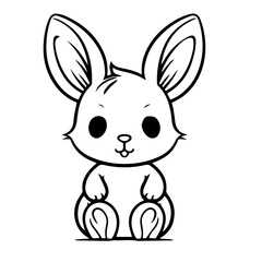 cute bunny doodle illustration