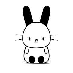cute bunny doodle illustration