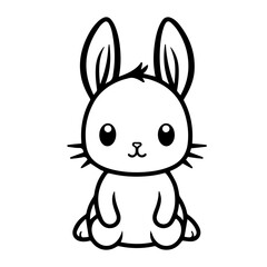 cute bunny doodle illustration