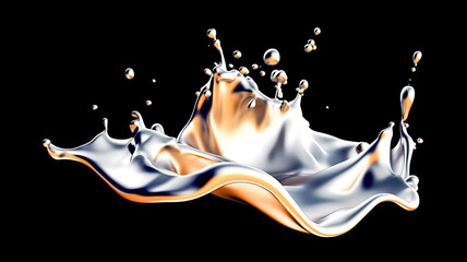 Obraz na płótnie Canvas Elegant luxury splash of grey liquid 3d illustration 