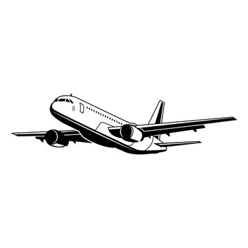 plane outline isolated on white