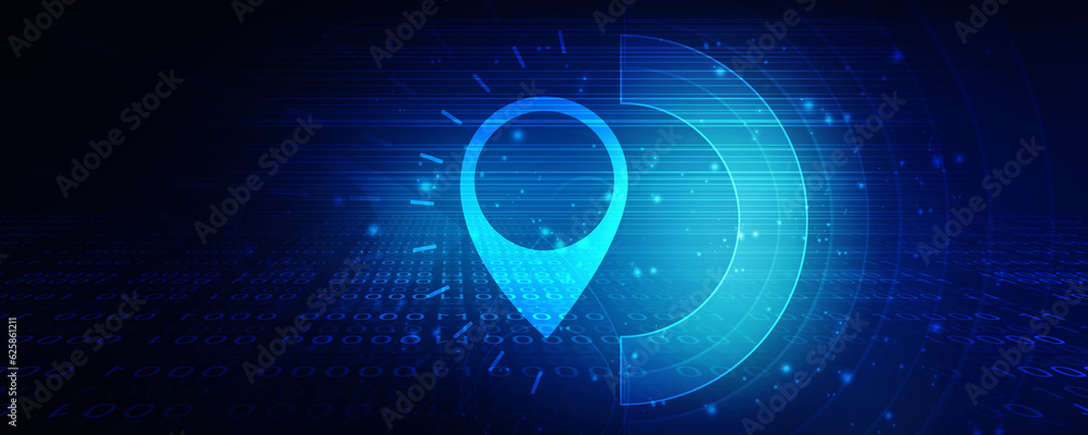 Poster 2d rendering red map pointer