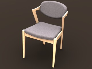 Flap Back Fabric Chair 3D model