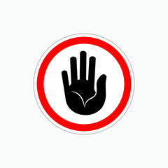 Fototapeta premium Hand Stop Icon - Vector Sign and Symbol. 