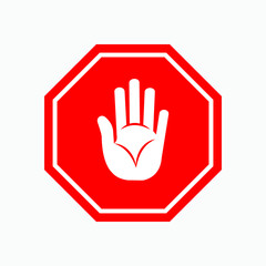 Hand Stop Icon - Vector Sign and Symbol.   