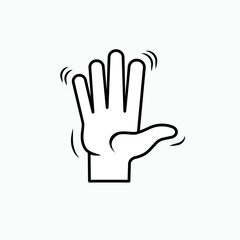 Obraz premium Hand Stop Icon - Vector Sign and Symbol. 