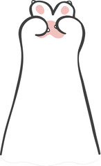 Adorable Cartoon Cat Paw with Two Fingers, Clipart for ASL or Peaceful Gestures