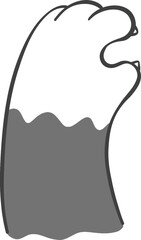 Cute Cartoon Cat Paws Making a half Heart Shape. Adorable Hand Drawn Illustration