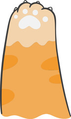 Cute Cat Paw, Adorable Hand Drawn Illustration