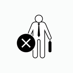 Jobless Icon. Has Fired. Need Work, Unemployment Symbol - Vector.     