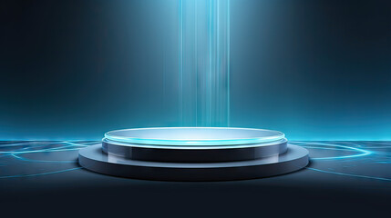 3d background products display podium. background vector 3d rendering with podium. Stage showcase on pedestal display water style background studio, generative AI	
