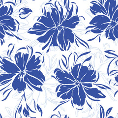 Abstract floral seamless pattern. Vector illustration background