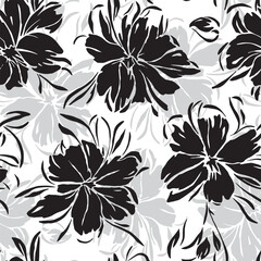 Abstract floral seamless pattern. Vector illustration background