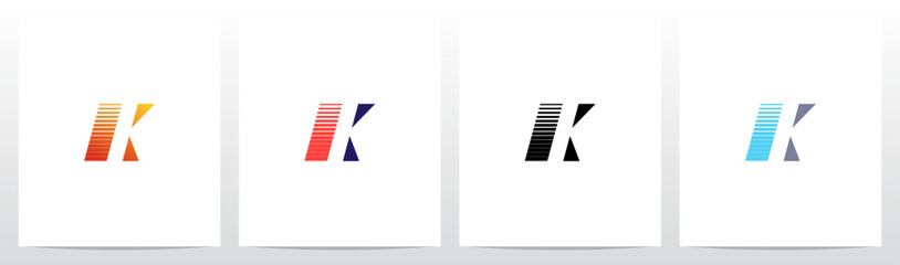 Negative Space With Stripes Letter Logo Design K