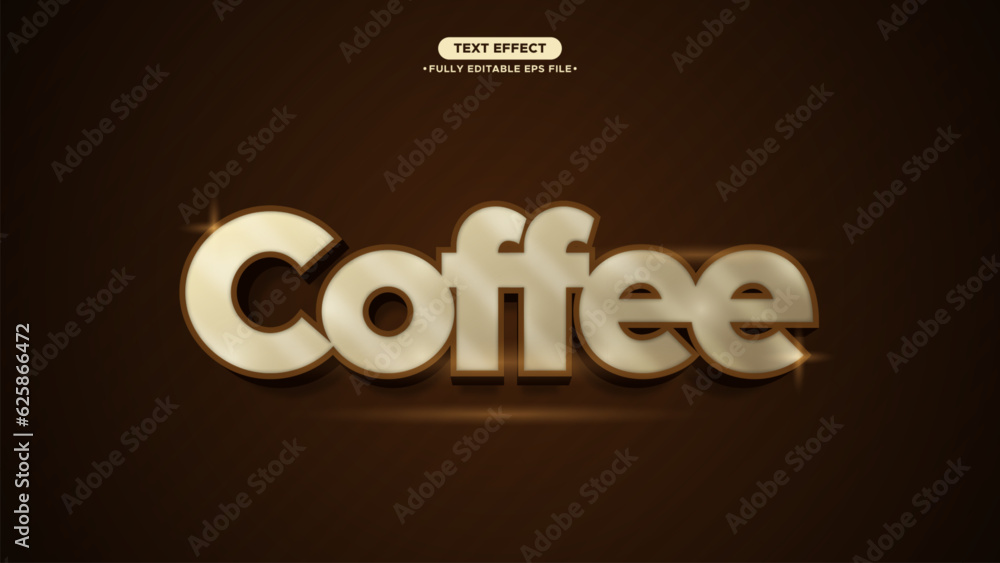 Poster coffee premium and elegant style text effect fully editable font and text
