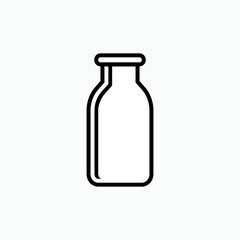 Milk Bottles Icon. Dairy Symbol  - Vector.