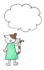 Cute cat balloon description (illustration)