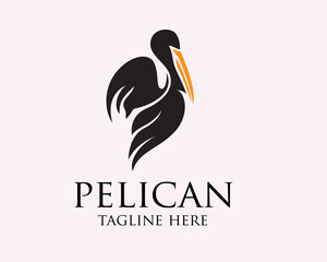 simple unique pelican art logo symbol design template illustration inspiration