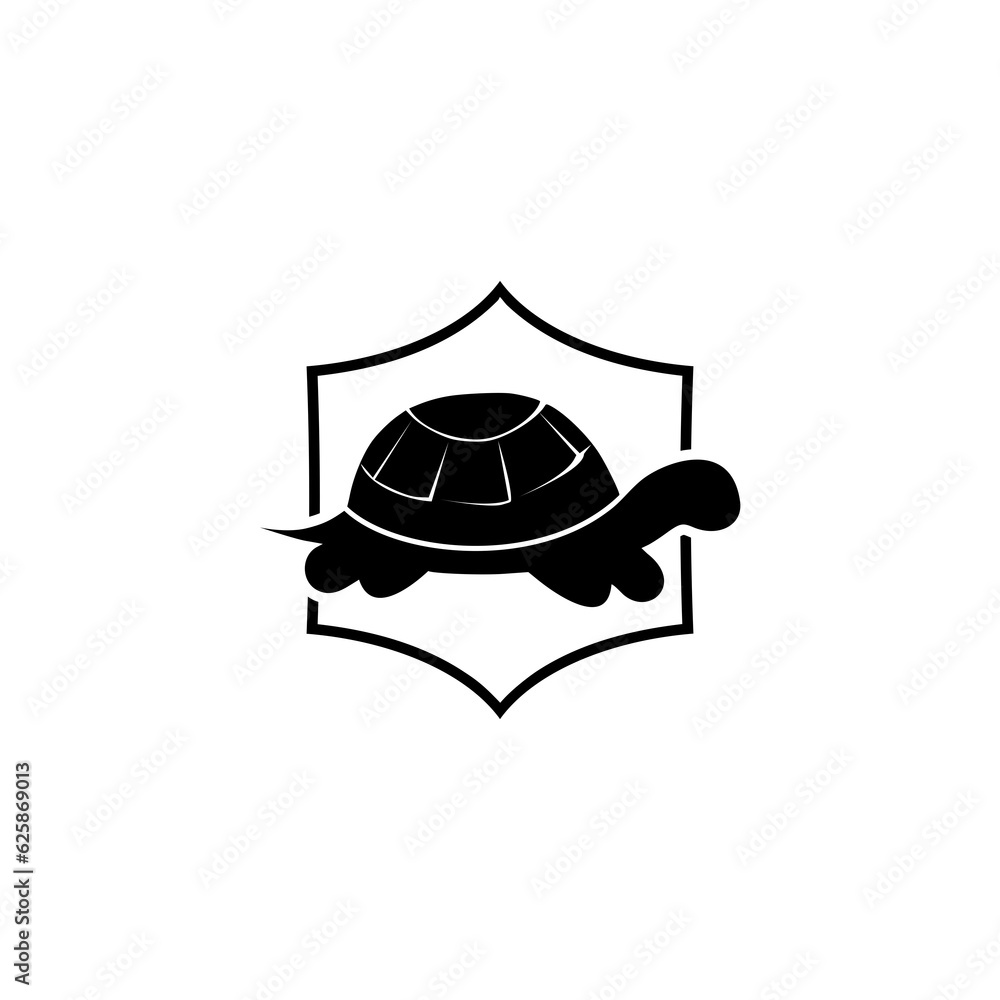 Poster turtle shield logo icon isolated on transparent background
