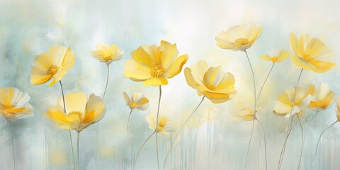  Floral Dreamscape: Vibrant Watercolor Flowers Blanket the Background - Inspiring Joy and Delight   Yellow Watercolor Flowers Generative Ai Digital Illustration
